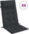 vidaXL - Stoelkussens - 6 - st - hoge - rug - oxford - stof - zwart
