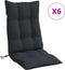 vidaXL - Stoelkussens - 6 - st - hoge - rug - oxford - stof - zwart