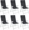 vidaXL - Stoelkussens - 6 - st - hoge - rug - oxford - stof - zwart