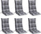 vidaXL - Stoelkussens - 6 - st - hoge - rug - ruitpatroon - oxford - stof - grijs