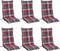 vidaXL - Stoelkussens - 6 - st - hoge - rug - ruitpatroon - oxford - stof - rood
