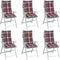 vidaXL - Stoelkussens - 6 - st - hoge - rug - ruitpatroon - oxford - stof - rood
