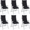 vidaXL - Stoelkussens - 6 - st - hoge - rug - ruitpatroon - oxford - stof - zwart