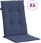 vidaXL - Stoelkussens - 6 - st - hoge - rug - stof - marineblauw