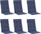 vidaXL - Stoelkussens - 6 - st - hoge - rug - stof - marineblauw