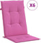 vidaXL - Stoelkussens - 6 - st - hoge - rug - stof - roze