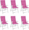 vidaXL - Stoelkussens - 6 - st - hoge - rug - stof - roze