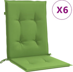 vidaXL - Stoelkussens - 6 - st - lage - rug - 100x50x4 - cm - stof - gemêleerd - groen
