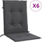 vidaXL - Stoelkussens - 6 - st - lage - rug - 100x50x4 - cm - stof - gemêleerd - antraciet