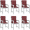vidaXL - Stoelkussens - 6 - st - lage - rug - 100x50x4 - cm - stof - gemêleerd - wijnrood