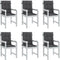 vidaXL - Stoelkussens - 6 - st - lage - rug - 100x50x4 - cm - stof - gemêleerd - antraciet