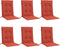 vidaXL - Stoelkussens - 6 - st - lage - rug - 100x50x4 - cm - stof - gemêleerd - rood