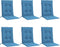 vidaXL - Stoelkussens - 6 - st - lage - rug - 100x50x4 - cm - stof - gemêleerd - blauw
