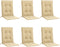 vidaXL - Stoelkussens - 6 - st - lage - rug - 100x50x4 - cm - stof - gemêleerd - beige