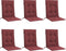 vidaXL - Stoelkussens - 6 - st - lage - rug - 100x50x4 - cm - stof - gemêleerd - wijnrood