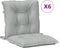 vidaXL - Stoelkussens - 6 - st - lage - rug - 100x50x7 - cm - stof - lichtgrijs