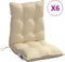 vidaXL - Stoelkussens - 6 - st - lage - rug - oxford - stof - beige