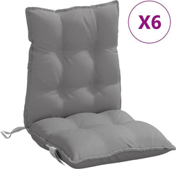vidaXL - Stoelkussens - 6 - st - lage - rug - oxford - stof - grijs