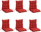 vidaXL - Stoelkussens - 6 - st - lage - rug - oxford - stof - rood