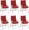 vidaXL - Stoelkussens - 6 - st - lage - rug - oxford - stof - rood