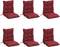 vidaXL - Stoelkussens - 6 - st - lage - rug - oxford - stof - wijnrood