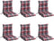 vidaXL - Stoelkussens - 6 - st - lage - rug - ruitpatroon - oxford - stof - rood