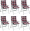 vidaXL - Stoelkussens - 6 - st - lage - rug - ruitpatroon - oxford - stof - rood