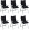 vidaXL - Stoelkussens - 6 - st - lage - rug - ruitpatroon - oxford - stof - zwart