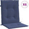 vidaXL - Stoelkussens - 6 - st - lage - rug - stof - marineblauw