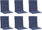 vidaXL - Stoelkussens - 6 - st - lage - rug - stof - marineblauw
