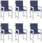 vidaXL - Stoelkussens - 6 - st - lage - rug - stof - marineblauw