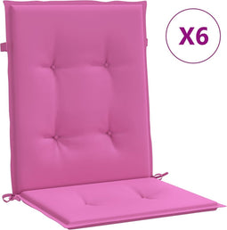 vidaXL - Stoelkussens - 6 - st - lage - rug - stof - roze