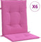vidaXL - Stoelkussens - 6 - st - lage - rug - stof - roze