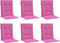 vidaXL - Stoelkussens - 6 - st - lage - rug - stof - roze