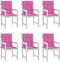 vidaXL - Stoelkussens - 6 - st - lage - rug - stof - roze