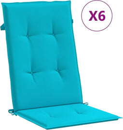 vidaXL - Stoelkussens - hoge - rugleuning - 6 - st - stof - turquoise