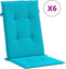 vidaXL - Stoelkussens - hoge - rugleuning - 6 - st - stof - turquoise