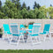 vidaXL - Stoelkussens - hoge - rugleuning - 6 - st - stof - turquoise
