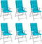 vidaXL - Stoelkussens - hoge - rugleuning - 6 - st - stof - turquoise