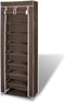 vidaXL - Stoffen - schoenenrek - met - hoes - 162 - x - 57 - x - 29 - cm - bruin