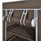 vidaXL - Stoffen - schoenenrek - met - hoes - 58 - x - 28 - x - 106 - cm - bruin