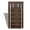 vidaXL - Stoffen - schoenenrek - met - hoes - 58 - x - 28 - x - 106 - cm - bruin