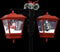 vidaXL - Straatlantaarn - met - kerstman - 81x40x188 - cm - PVC - zwart - en - rood