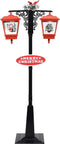 vidaXL - Straatlantaarn - met - kerstman - 81x40x188 - cm - PVC - zwart - en - rood