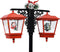 vidaXL - Straatlantaarn - met - kerstman - 81x40x188 - cm - PVC - zwart - en - rood