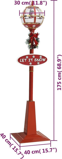vidaXL - Straatlantaarn - met - kerstman - LED - 175 - cm