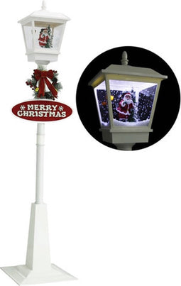 vidaXL - Straatlantaarn - met - kerstman - LED - 180 - cm