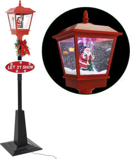 vidaXL - Straatlantaarn - met - kerstman - LED - 180 - cm