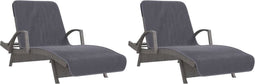 vidaXL - Strandhanddoeken - 2 - st - 400 - g/m² - 75x200 - cm - stof - antracietkleurig