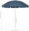 vidaXL - Strandparasol - 240 - cm - blauw